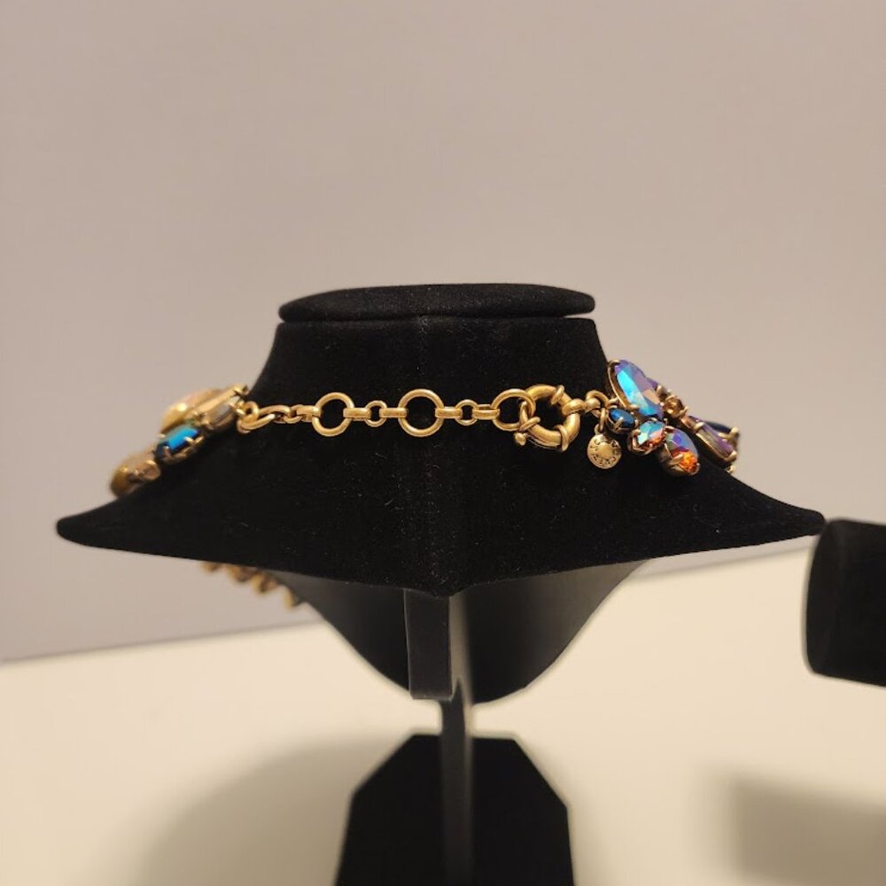 J. Crew Rare Multi-Colored Ombré Crystal Cluster Necklace and Matching Bracelet - Picture 8 of 10